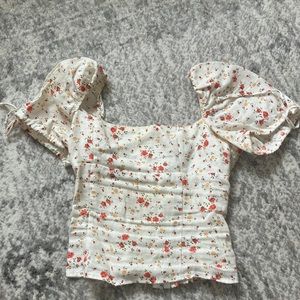 Linen Reformation top sweetheart neckline